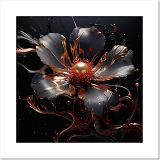 Fluid Blossom Art 3D Digital Art Posters and Art